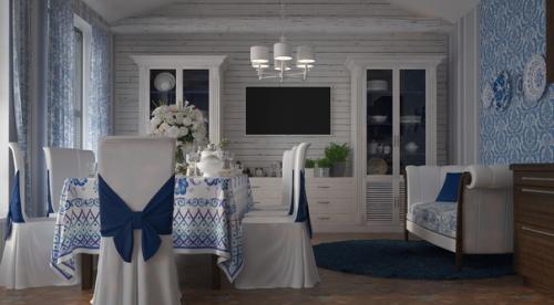 Стиль интерьера Гжель. 07 Стиль интерьера Гжель. 07