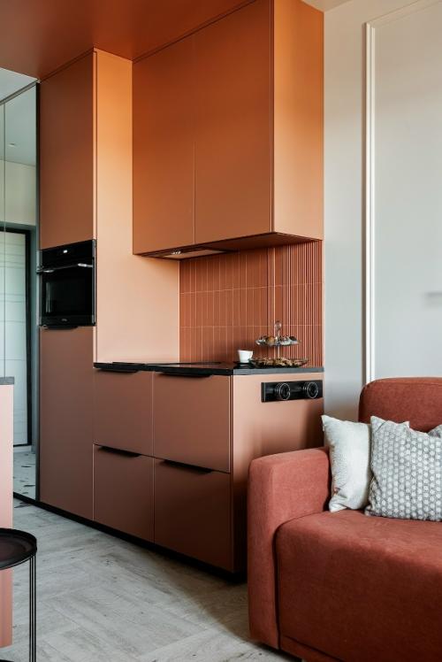 Цветной интерьер квартиры - студии 24, 3 м 2 (29 м 2 с балконом) в Санкт-петербурге. 04