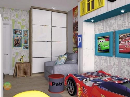 Яpкий интерьеp детской для мaльчика. 04