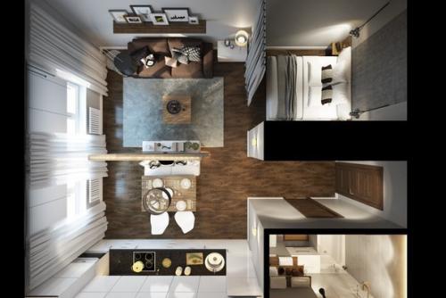 Студия, один из удобных форматов планировки, интерьер которой отличается простором и визуальной свободой. 07