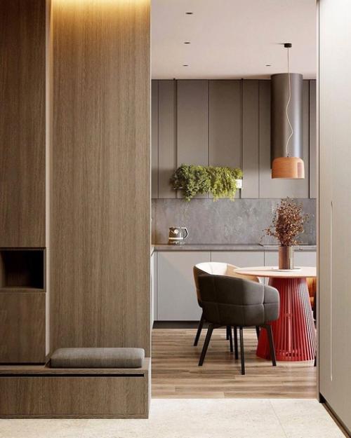 Интерьер кухни - гостиной в современном стиле. 05