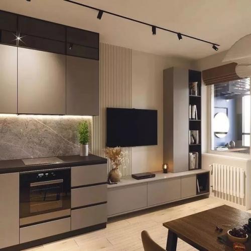 Современный стиль в интерьере заключается в гармонии спокойных, лаконичных тонов, натуральных фактур, эстетики и уюта. 02