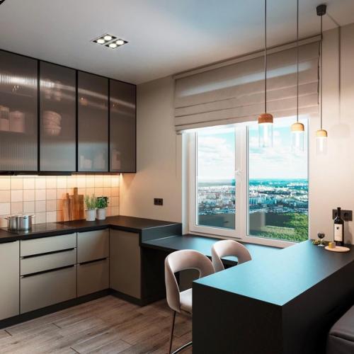 Дизайн кухни выполнен в современном стиле и каждый элемент тщательно продуман для максимального удобства и эксплуатации. 03