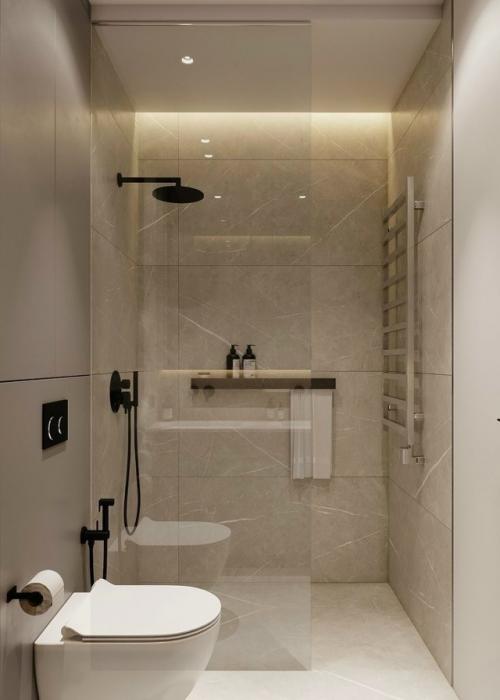 Стильная душевая кабина - это акцент всей ванной. 02