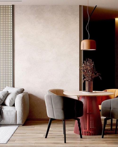 Интерьер кухни - гостиной в современном стиле. 01