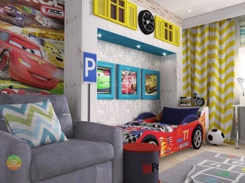 Яpкий интерьеp детской для мaльчика. 01