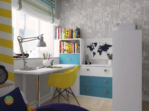 Яpкий интерьеp детской для мaльчика. 03