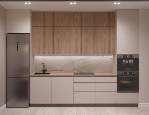 Ниже уже был утвержденный вариант этой кухни, но мне так нравится этот теплый бежевый, что решила и с вами поделиться. 01