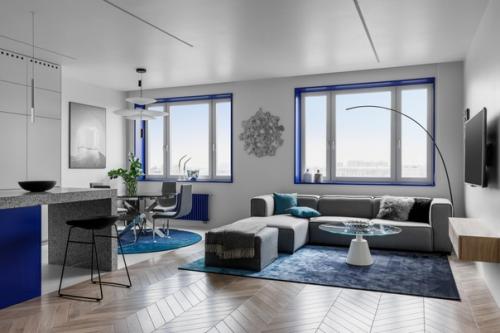 Реализованный лаконичный интерьер квартиры, площадью 78 кв. 01