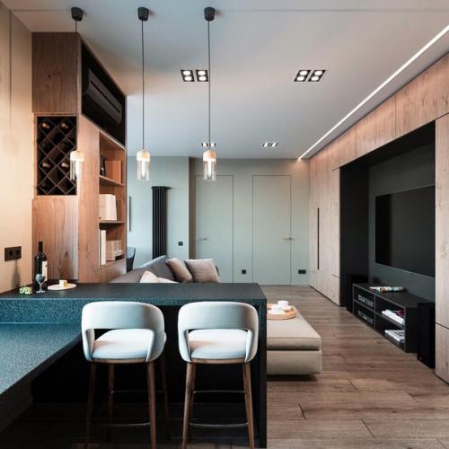 Дизайн кухни выполнен в современном стиле и каждый элемент тщательно продуман для максимального удобства и эксплуатации. 04