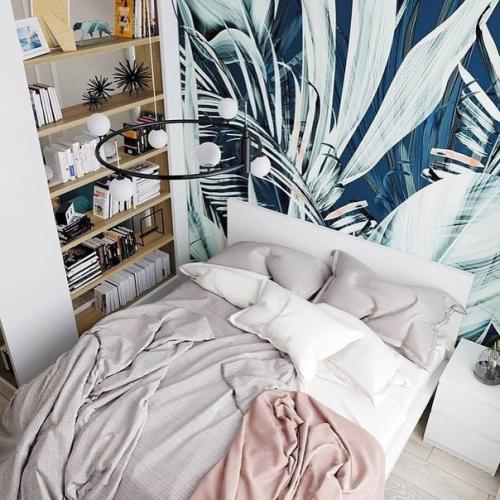 Интерьер однокомнатной квартиры с зонированием. 09