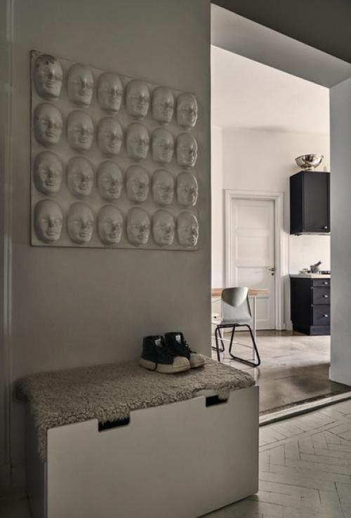 Монохромная квартира дизайнера ли коттера в Стокгольме. 02