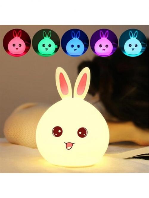Мягкий силиконовый ночник кролик: оригинальный подарок для взрослых и детей. 02