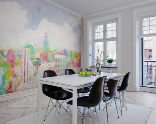 Идеи интерьера кухни с фотообоями. 01