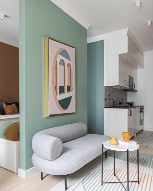 Уютная, стильная и сочная квартира, площадью 35 кв. 02