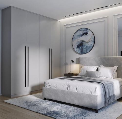 Интерьер спальни в загородном доме. 01