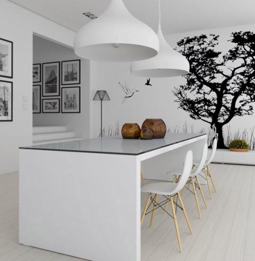 Идеи интерьера кухни с фотообоями. 04