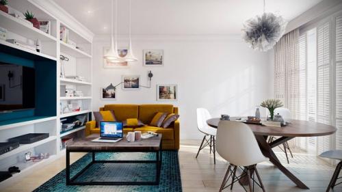 Дизайн - проект 3-комнатной квартиры в скандинавском стиле. 02