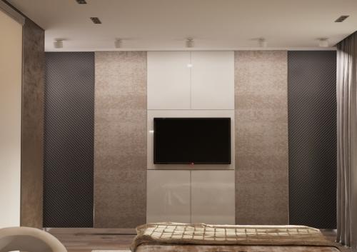 Теплый и современный интерьер спальни. 02