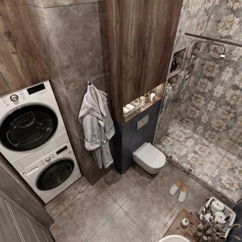 Модный дизайн санузла, площадью 5. 6 кв. 02