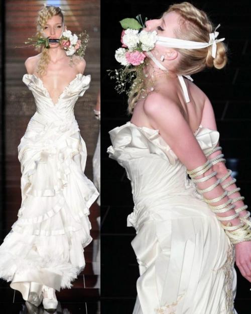 Связанные невесты на показе Samuel Cirnansck, 2012. 01