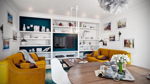 Дизайн - проект 3-комнатной квартиры в скандинавском стиле. 01