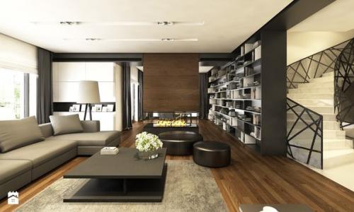 Интерьер гостиной в коричнево - бежевых тонах. 07