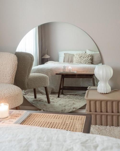 Вся правда о круглом большом зеркале в интерьере: 02