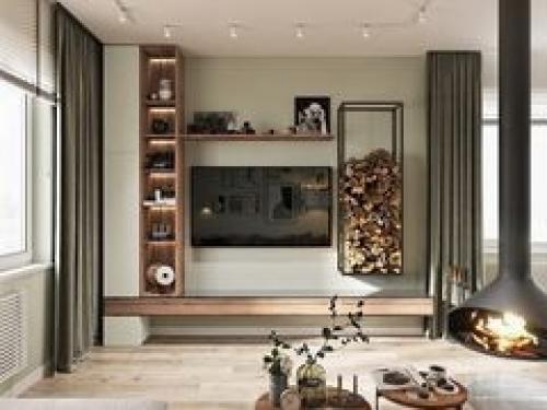 Сканди - минималистичная кухня - гостиная - столовая в нежных весенних тонах. 01