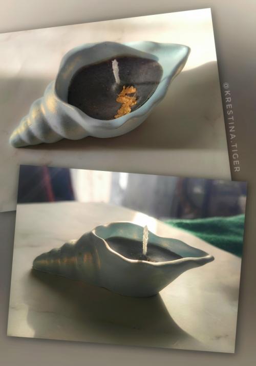 Свеча из натурального кокосового воска выполнена в уникальной форме морской ракушки, изготовленной вручную из качественного гипса. 

