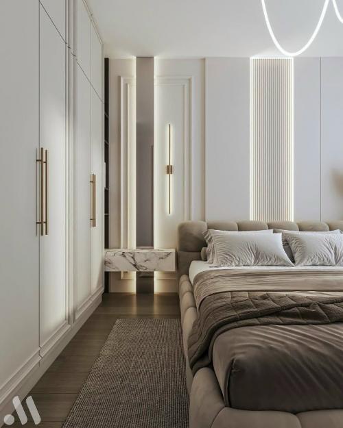Мягкая элегантность современной спальни. 03
