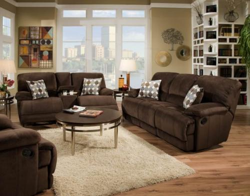 Интерьер гостиной в коричнево - бежевых тонах. 06