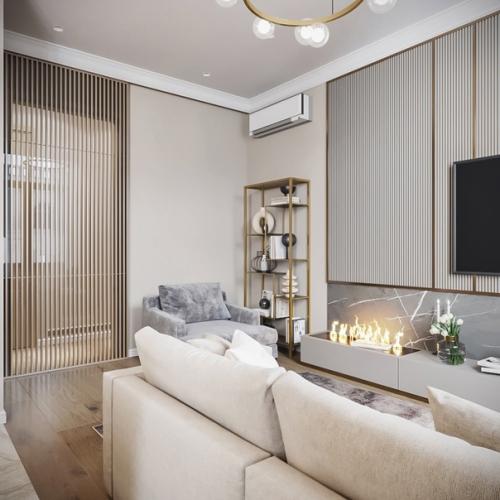 Современный интерьер двухкомнатной квартиры площадью 87 кв. 03