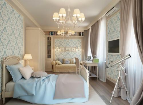 Голубые обои для спальни: идеи для интерьера. 01