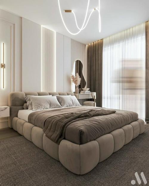 Мягкая элегантность современной спальни. 02