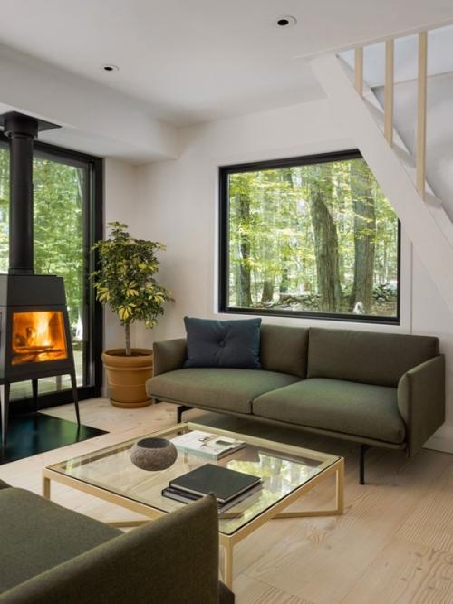 Хижина в лесу на современный манер: домик в штате Коннектикут. 01