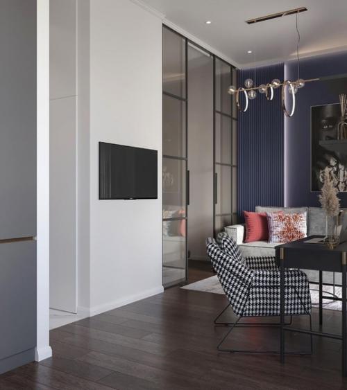 Кухня - гостиная в этом интерьере разбита на четыре зоны: зона готовки, обеденная группа, место для работы и уголок для отдыха. 07