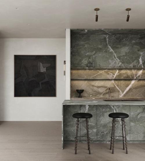 Дизайн кухни - гостиной в Монреале. 06