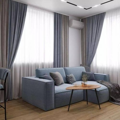 Кухня - гостиная с отличным решением по разделению зон. 04