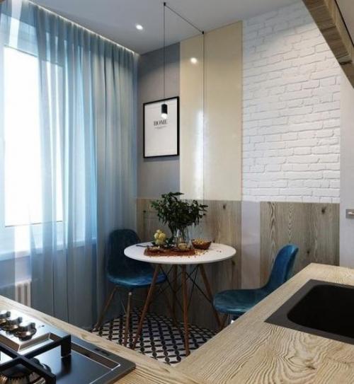 Небольшая кухня. В скандинавском стиле. 04