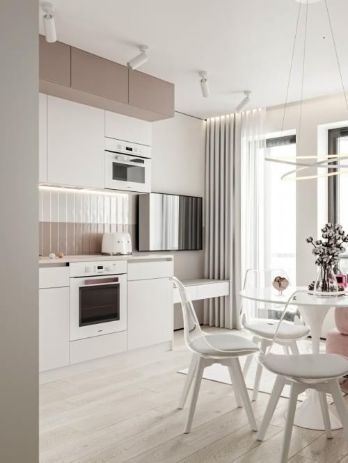 Светлый проект 1-комнатной квартиры 34 м 2 (36, 7 м 2 с лоджией. 06