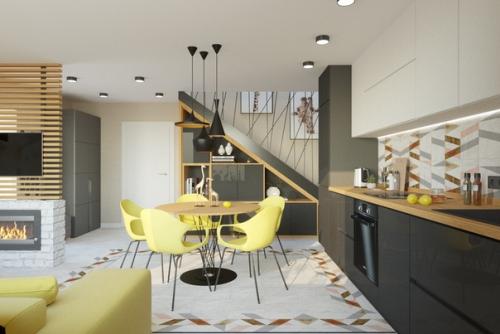 Дизайн - проект кухни - гостиной в загородном доме. 04