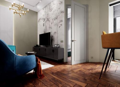 Яркая эклектика в интерьере квартиры площадью 41 кв. 05