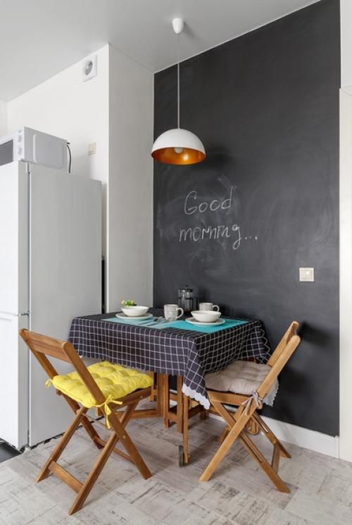 Интерьер квартиры - студии 32 м в скандинавском стиле. 06