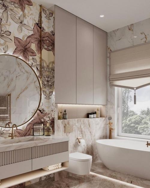 Роскошное оформление ванной комнаты. 01