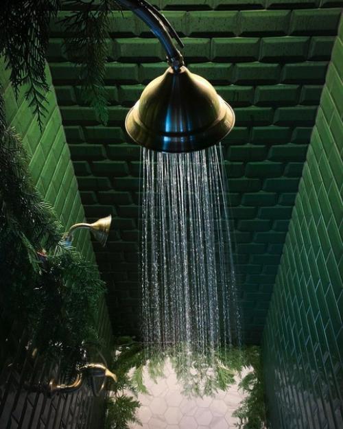 Ванная комната, похожая на зеленый сказочный лес! 01