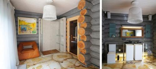 Unutrašnjost seoske kuće od drveta i trupaca: 10 projekata u blizini Moskve