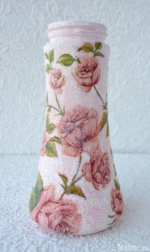 Декупаж: вазочка в стиле шебби шик? 04