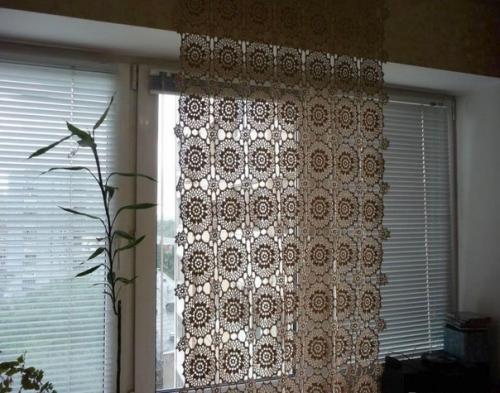 Вязаные шторы.  Ли им место в современном интерьере есть. 01