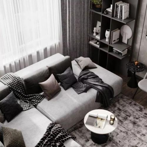 Интерьер кухни - гостиной площадью 25 кв. 05